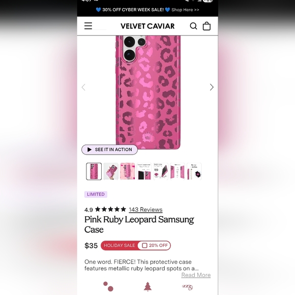 Velvet Caviar Pink Leopard Print Samsung S23 Ultra Case - Picture 4 of 4